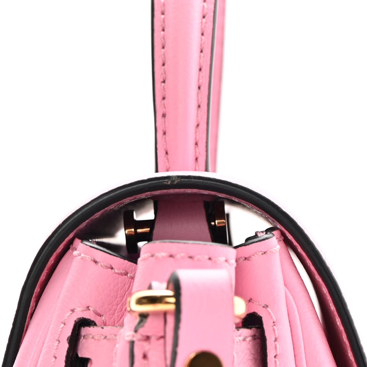 Grained Calfskin Small La Medusa Top Handle Bag Pink