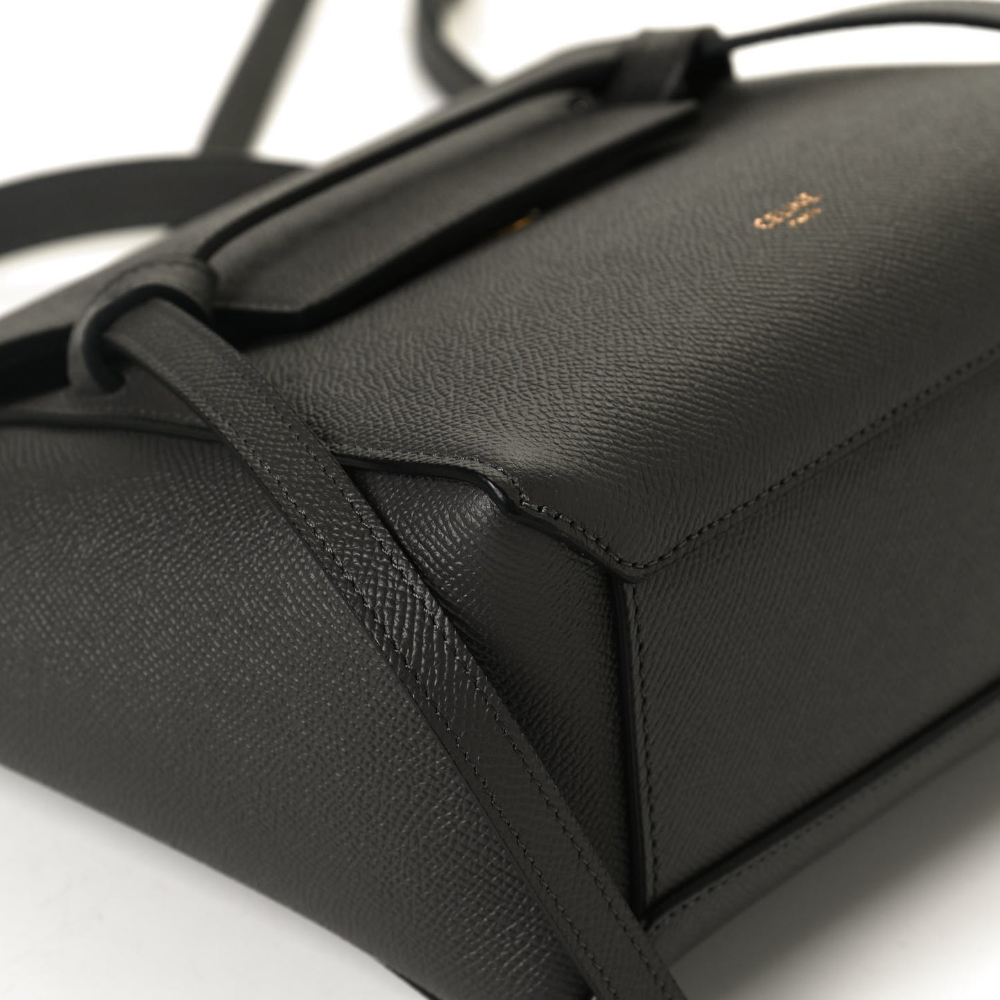 Grained Calfskin Nano Belt Bag Grey