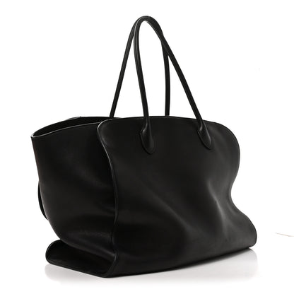 The Row Polished Saddle Calfskin Marlo 17 Tote Bag Black 3 of 9