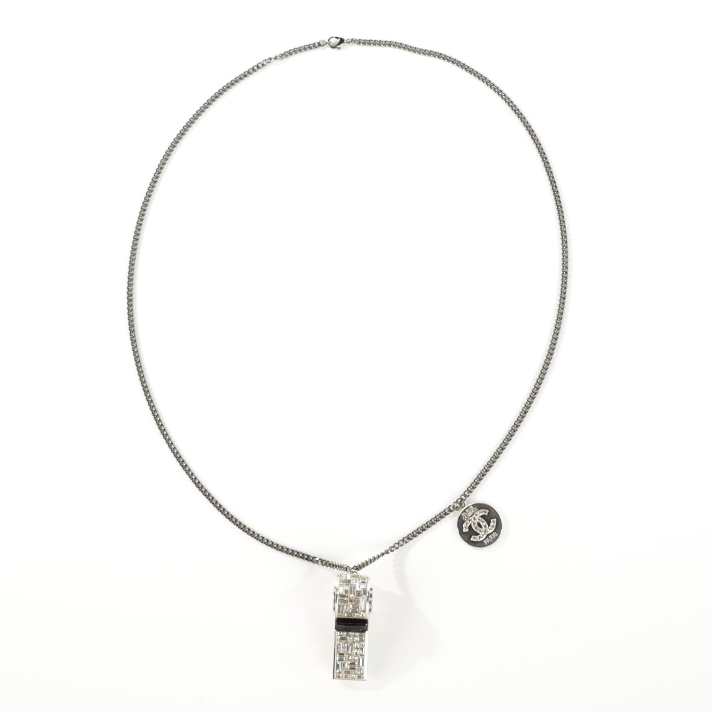 Crystal CC Whistle Pendant Necklace