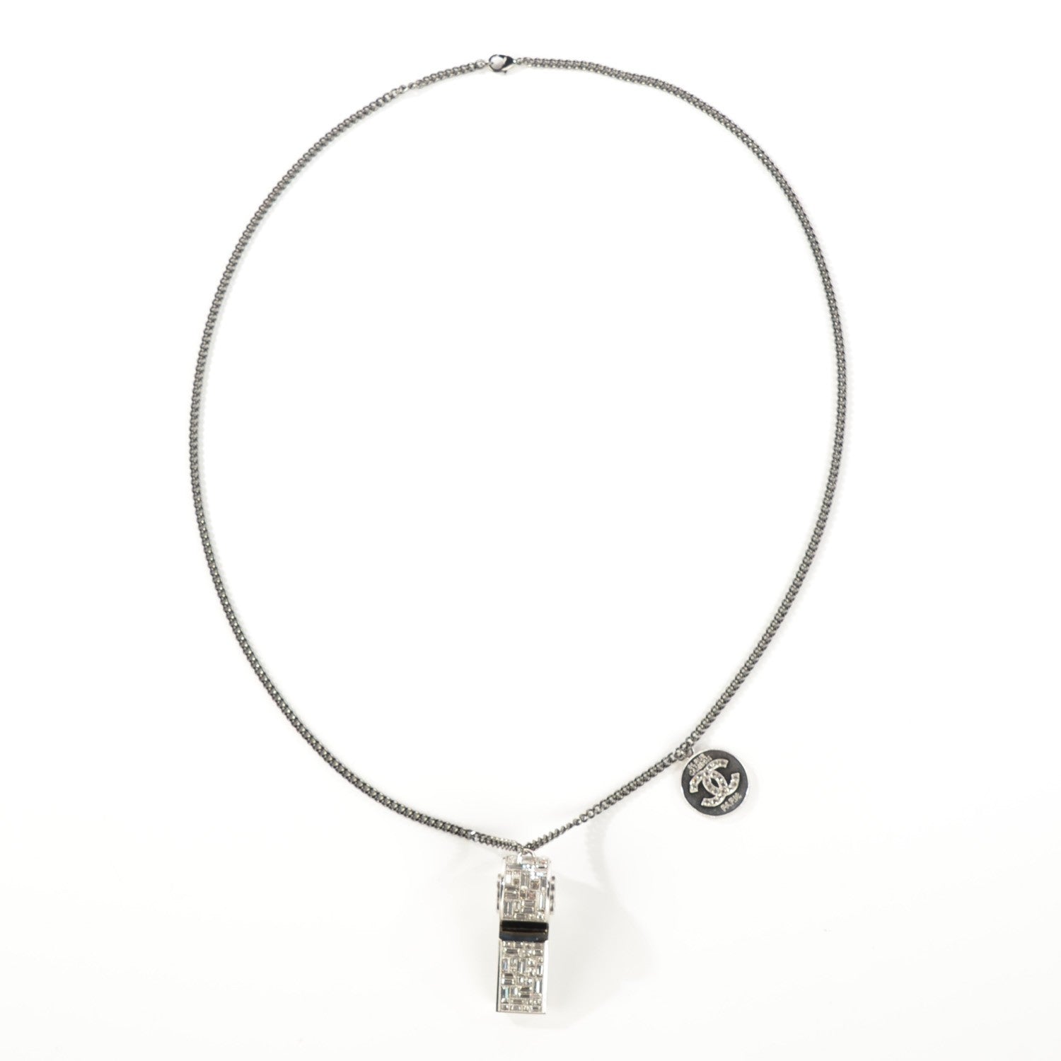 Chanel Crystal CC Whistle Pendant Necklace 3 of 10