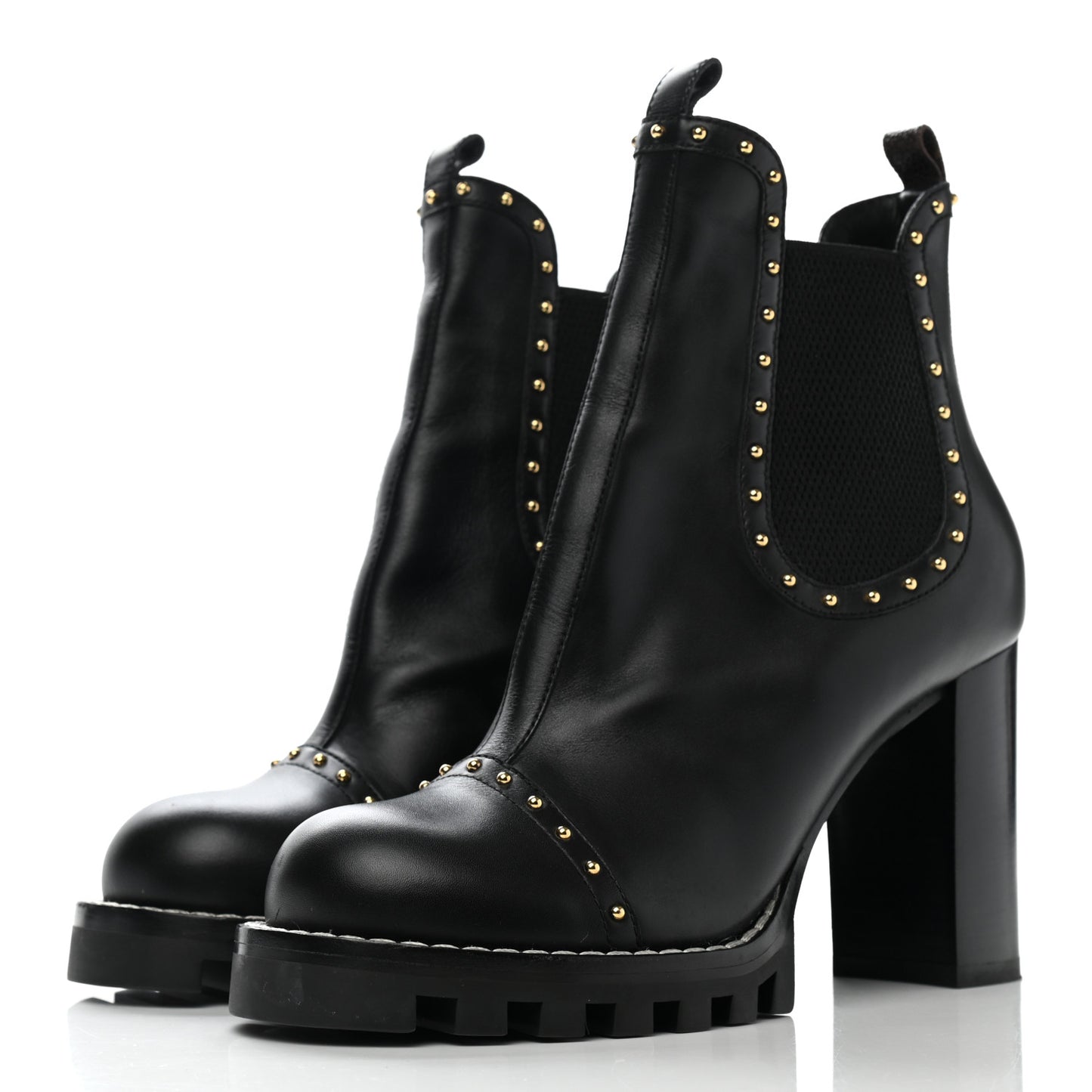 Calfskin Rockabilly Chelsea Ankle Boots 41 Black