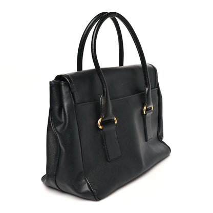 Prada Saffiano Top Handle Satchel Black 3 of 9