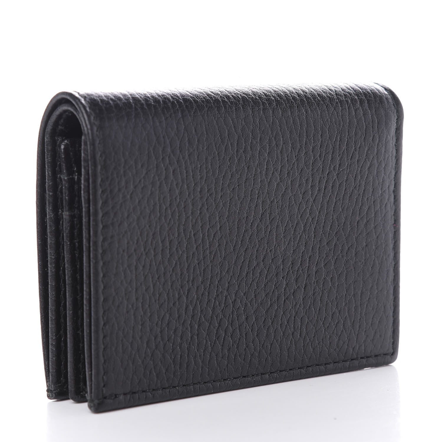 Gucci Pebbled Calfskin GG Marmont Card Case Black 3 of 7