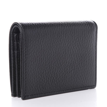 Gucci Pebbled Calfskin GG Marmont Card Case Black 3 of 7
