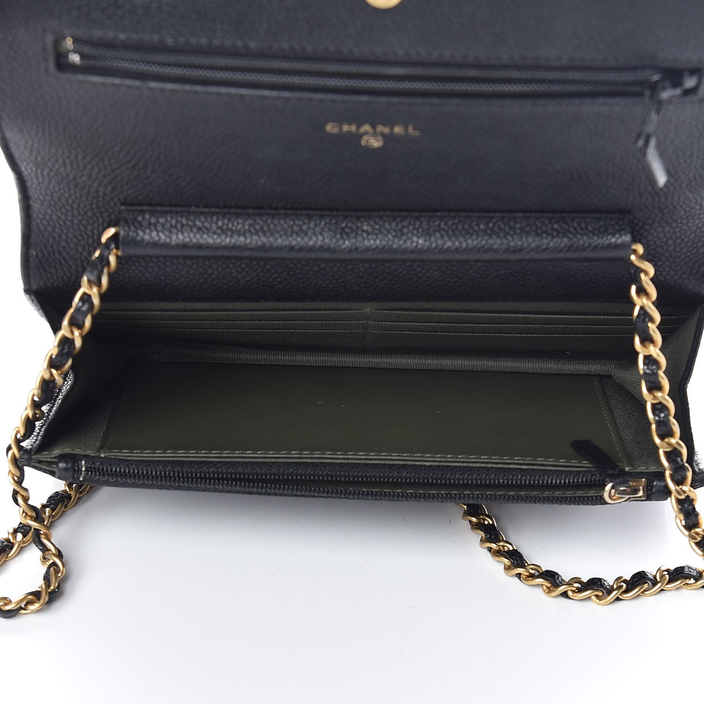 Caviar Quilted Boy Wallet On Chain WOC Black