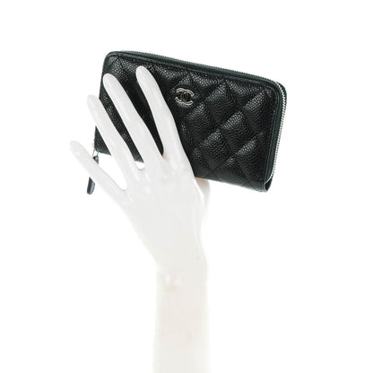 Chanel Caviar Quilted Small Zip Around Wallet Black 2 of 8