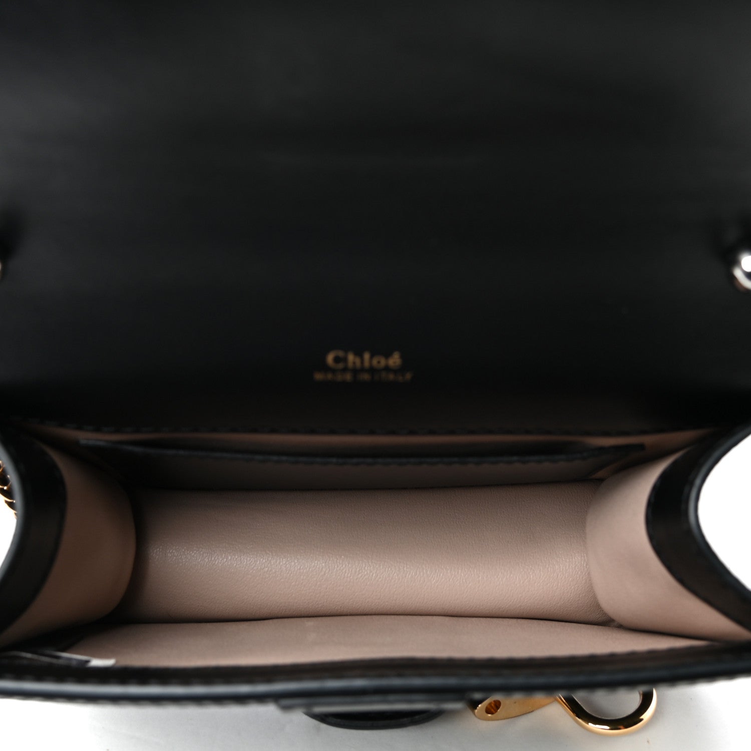 Chloe Shiny Goatskin Calfskin Mini Aby Chain Shoulder Bag Black 4 of 4