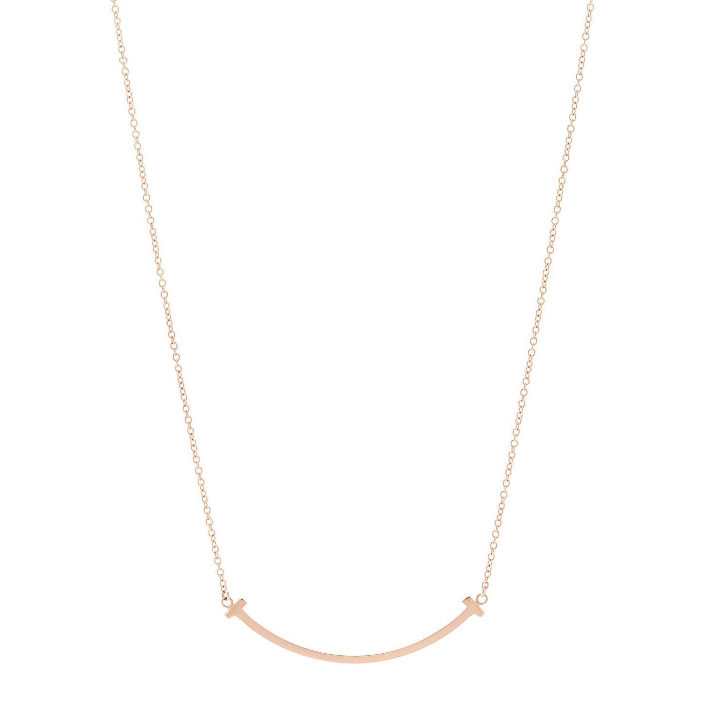 18K Rose Gold Small T Smile Pendant Necklace