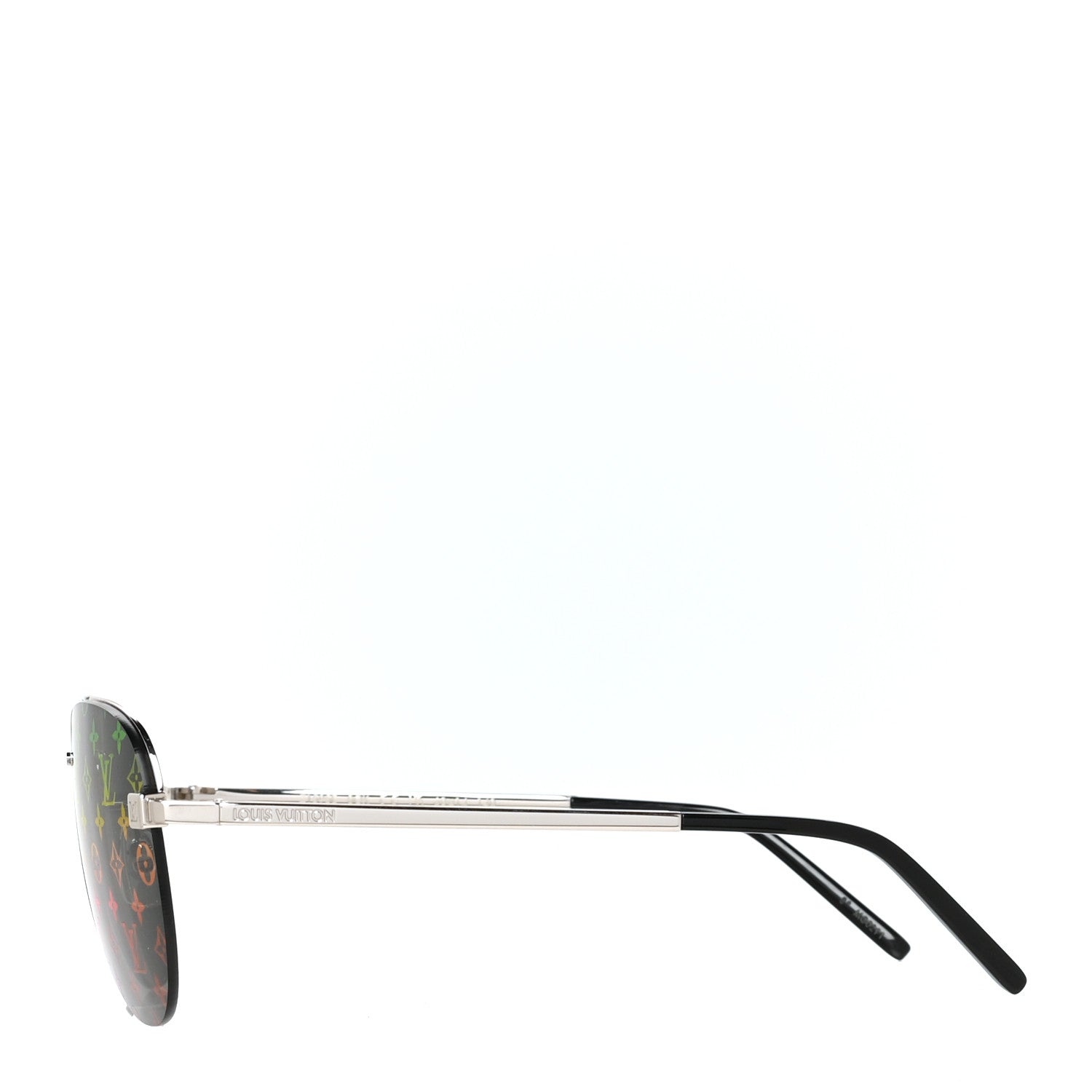 Louis Vuitton Metal Monogram Clockwise Sunglasses Z1595E Silver Black 4 of 7