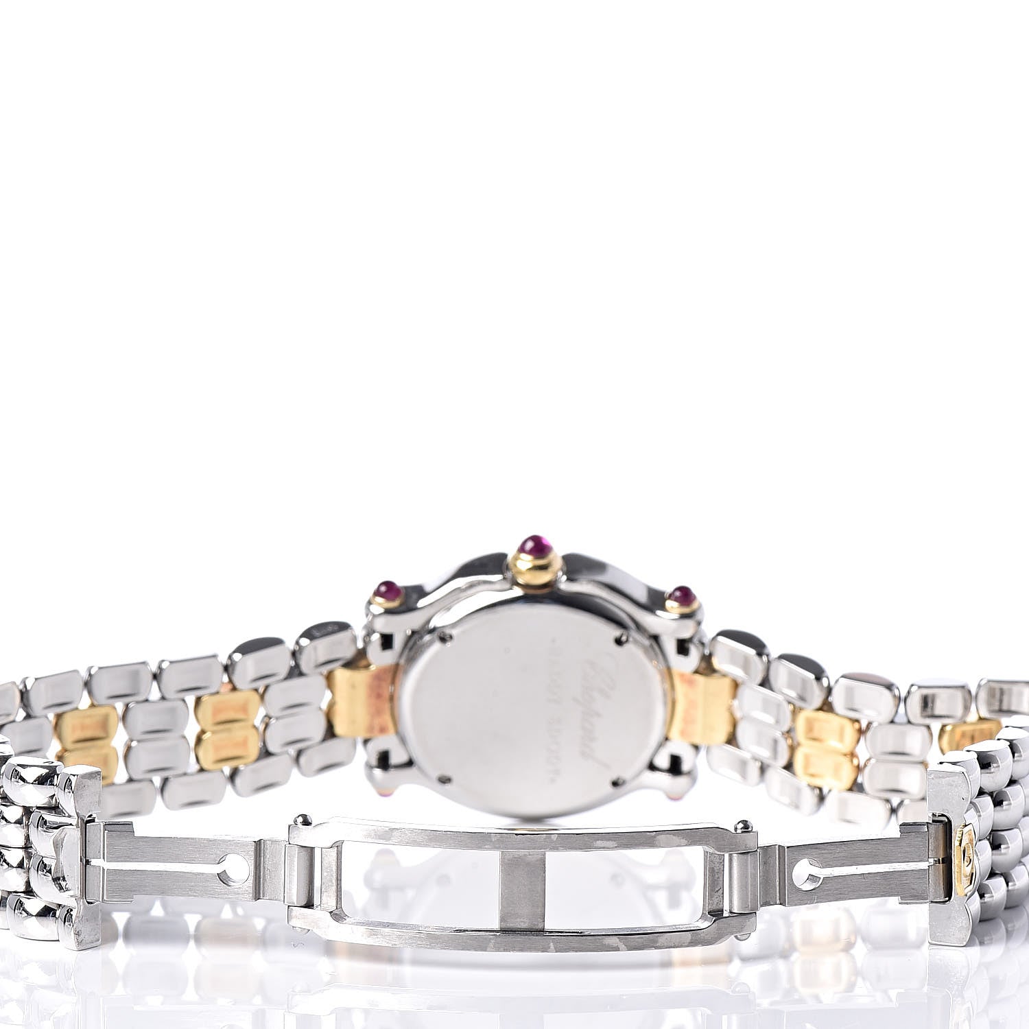 Chopard Stainless Steel 18K Yellow Gold 5 Diamond 26mm Happy Sport Quartz Watch 6 of 10