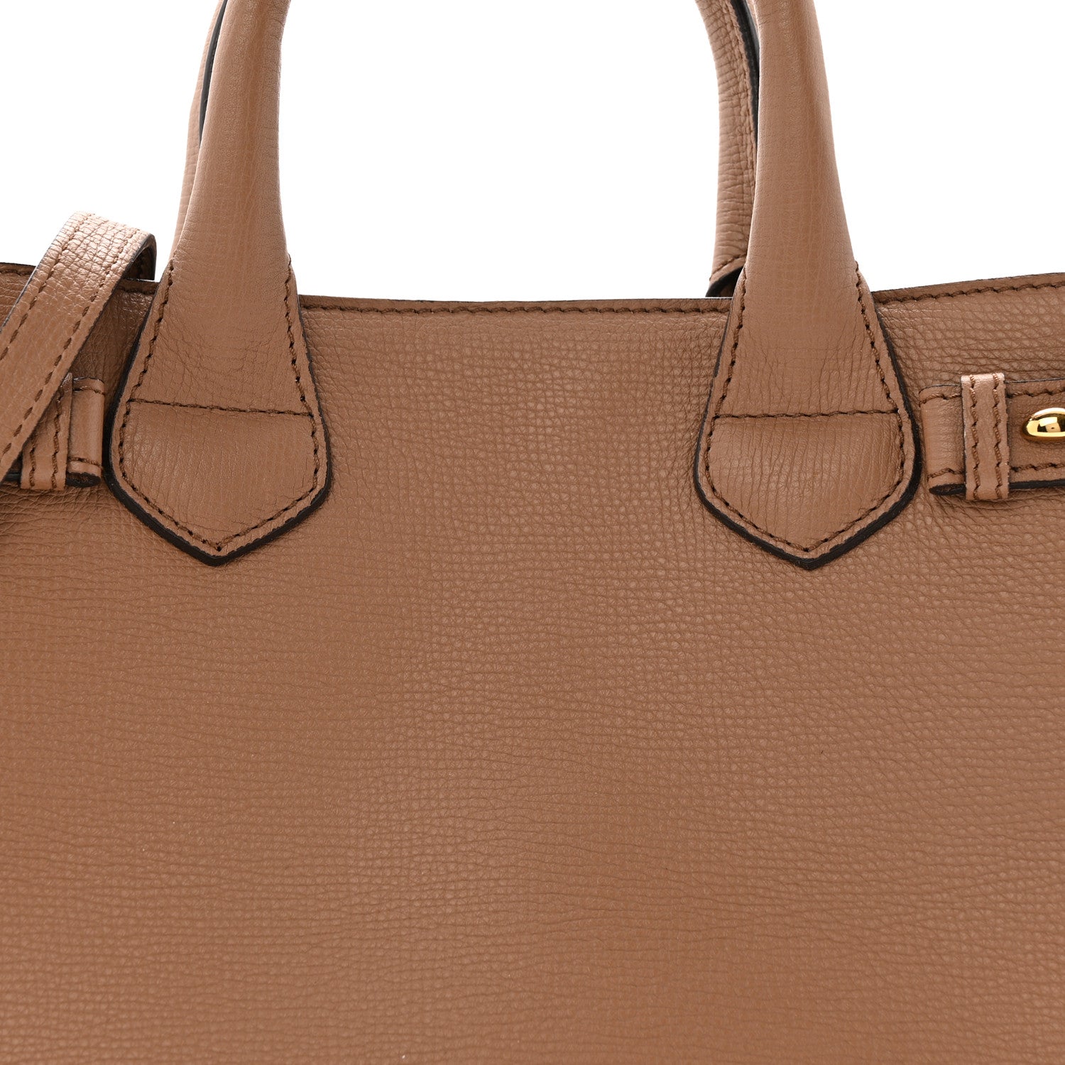 Burberry Derby Calfskin House Check Small Banner Tote Dark Sand 7 of 12