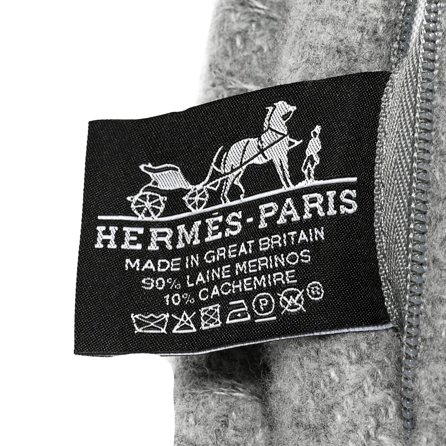 Hermes Wool Cashmere Avalon III Pillow PM Ecru Gris Clair 3 of 4