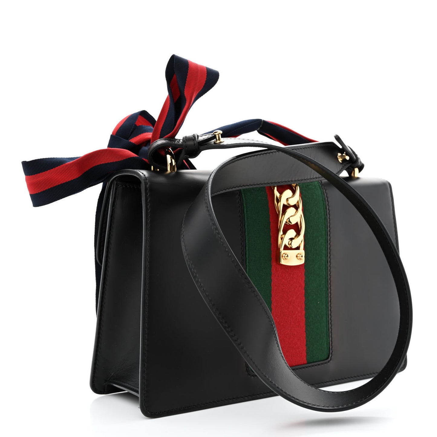 Calfskin Small Sylvie Shoulder Bag Black