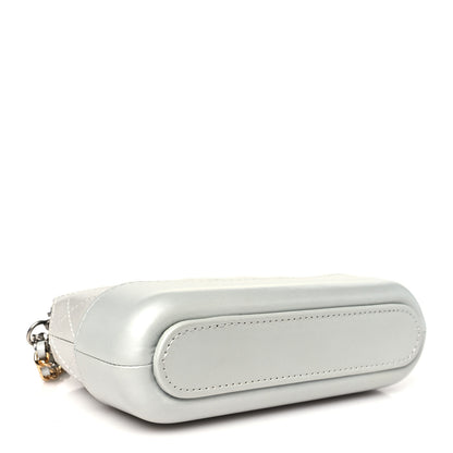 Chanel Metallic Lambskin Calfskin Quilted Small Gabrielle Clutch With Chain Silver 4 of 12
