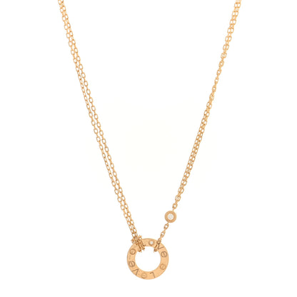 Cartier 18K Yellow Gold 2 Diamond LOVE Necklace 1 of 4
