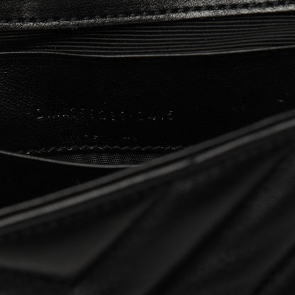 Saint Laurent Sheepskin Matelasse Chevron Monogram Classic Baby Chain Bag Black 10 of 16