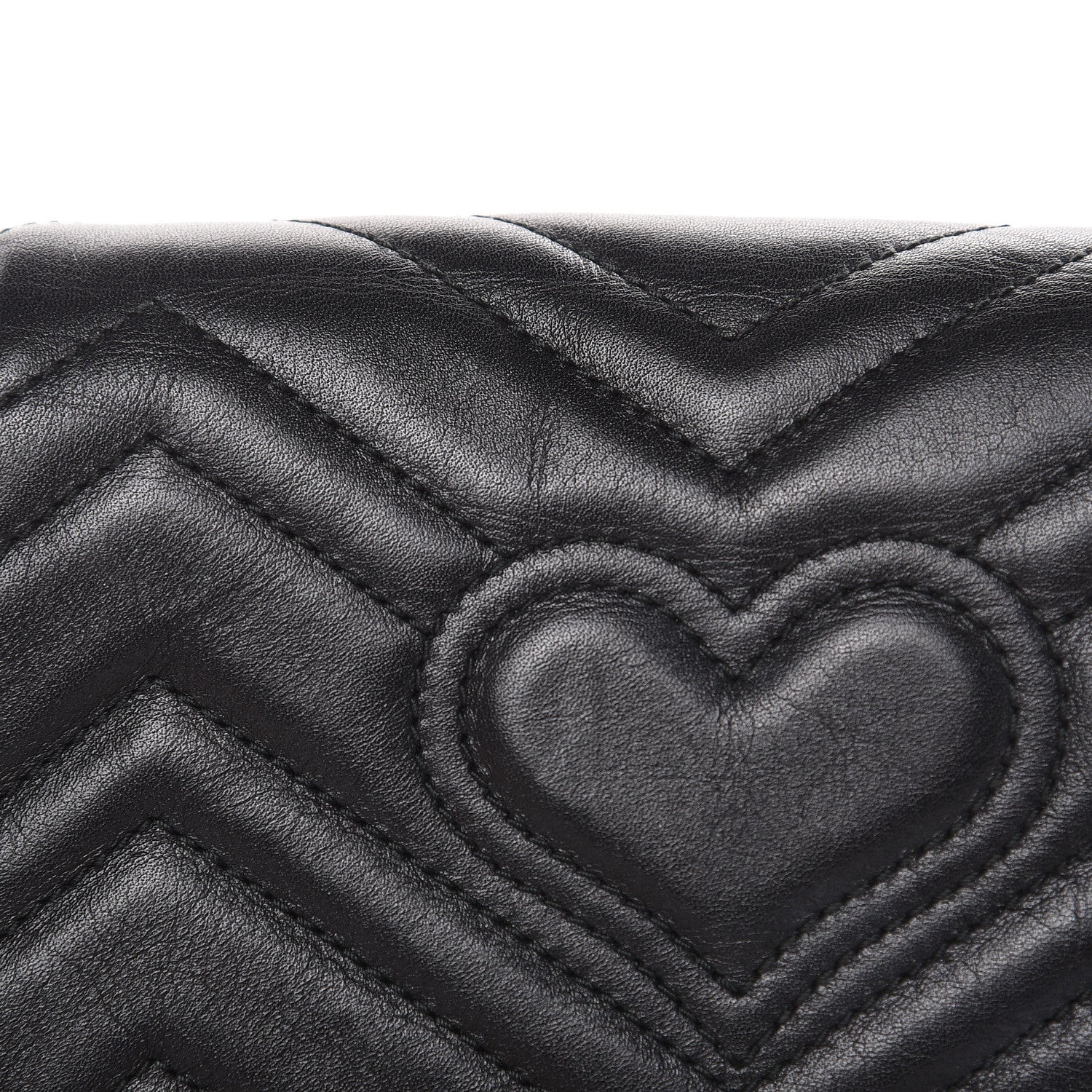 Gucci Calfskin Matelasse Super Mini GG Marmont Shoulder Bag Black 11 of 15