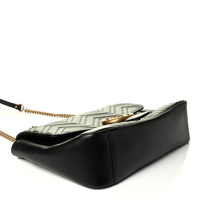 Gucci Calfskin Matelasse Large GG Marmont Shoulder Bag Black 3 of 6