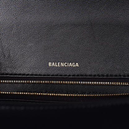 Balenciaga Shiny Box Calfskin Medium Hourglass Top Handle Bag Black 6 of 12