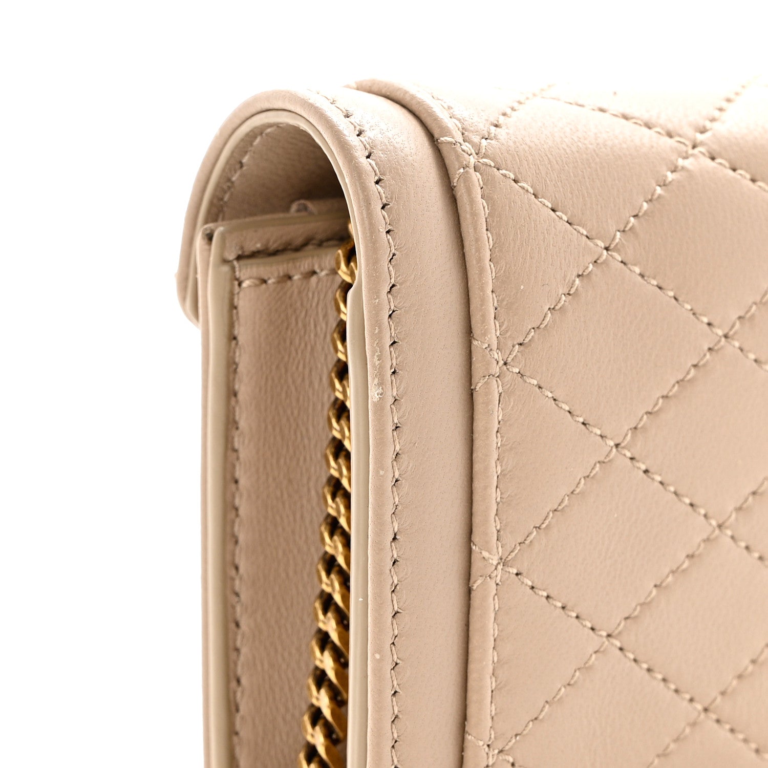 Saint Laurent Lambskin Quilted Monogram Micro Gaby Crossbody Bag Beige 16 of 18