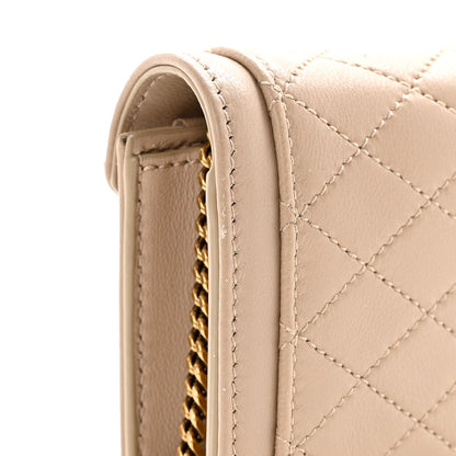 Saint Laurent Lambskin Quilted Monogram Micro Gaby Crossbody Bag Beige 16 of 18