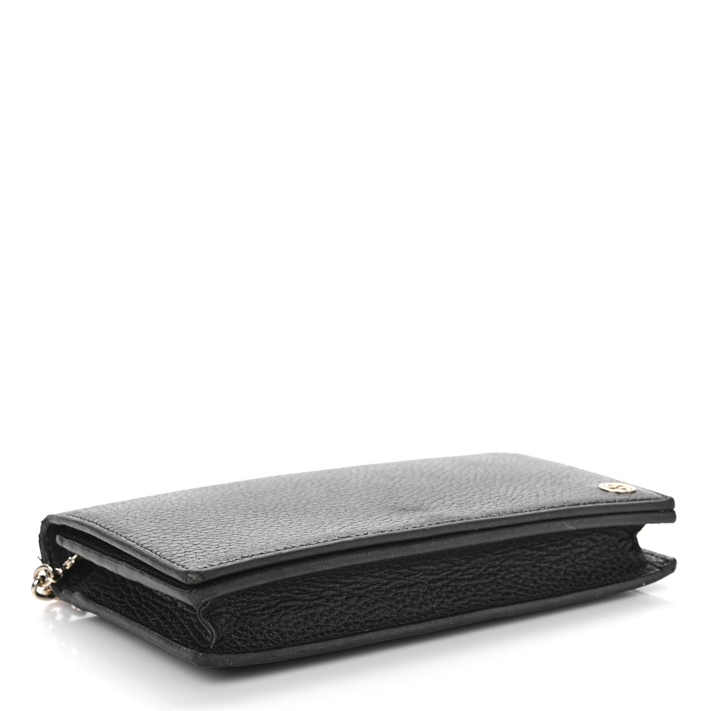 Dollar Calfskin Medium Betty Chain Wallet Black