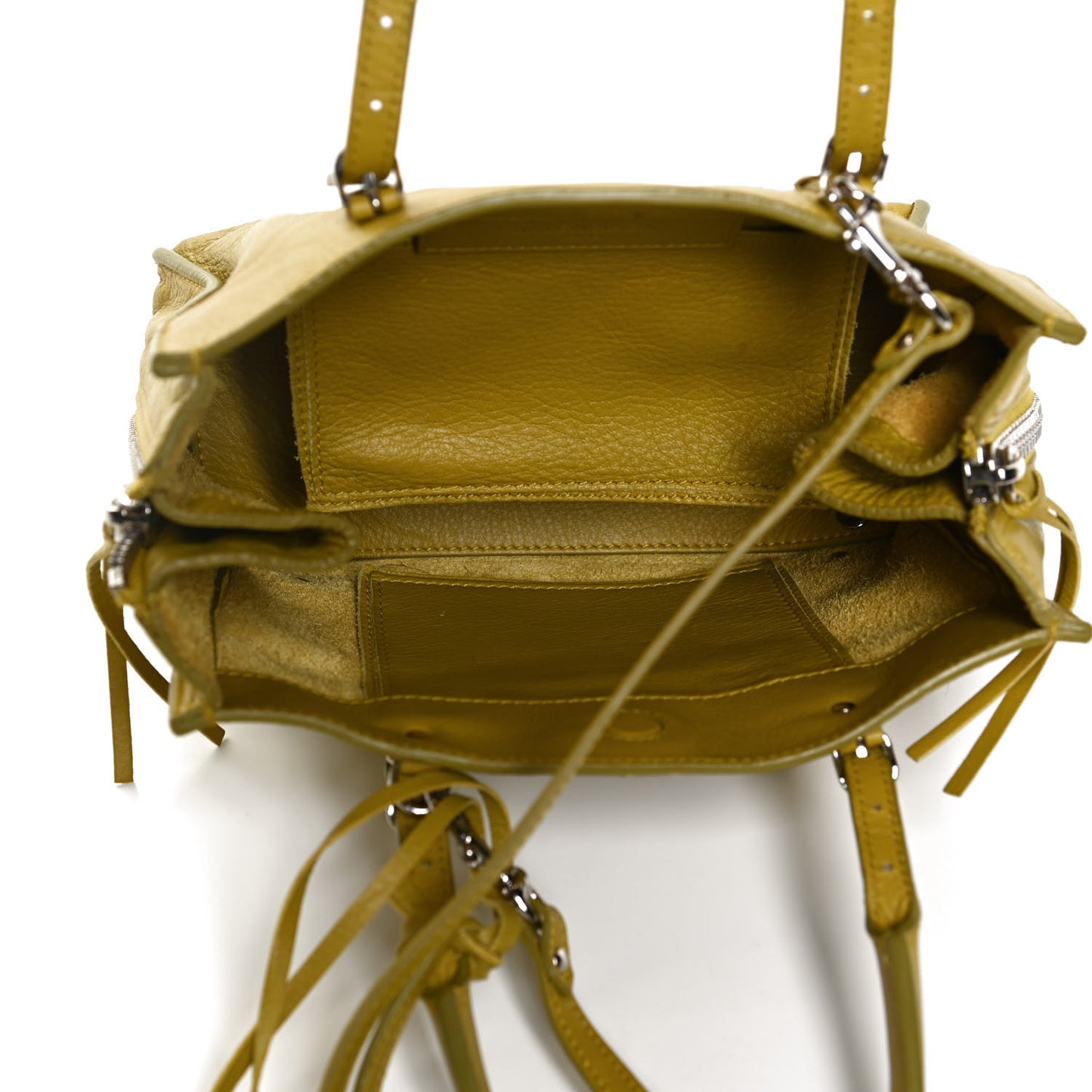 Veau Papier A4 Zip Around Tote Jaune Epi