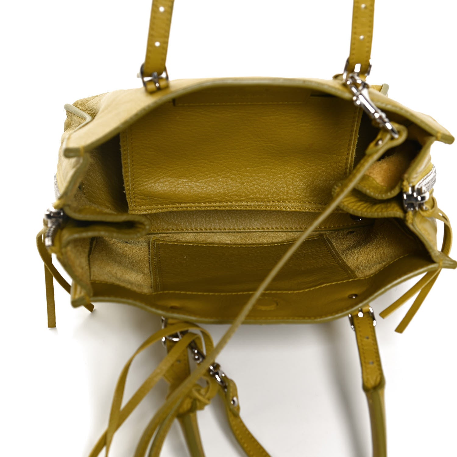 Balenciaga Veau Papier A4 Zip Around Tote Jaune Epi 4 of 11