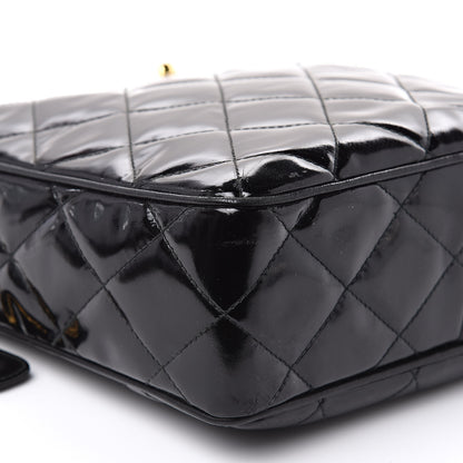 Chanel Patent Quilted Camera Case Black 8 of 15