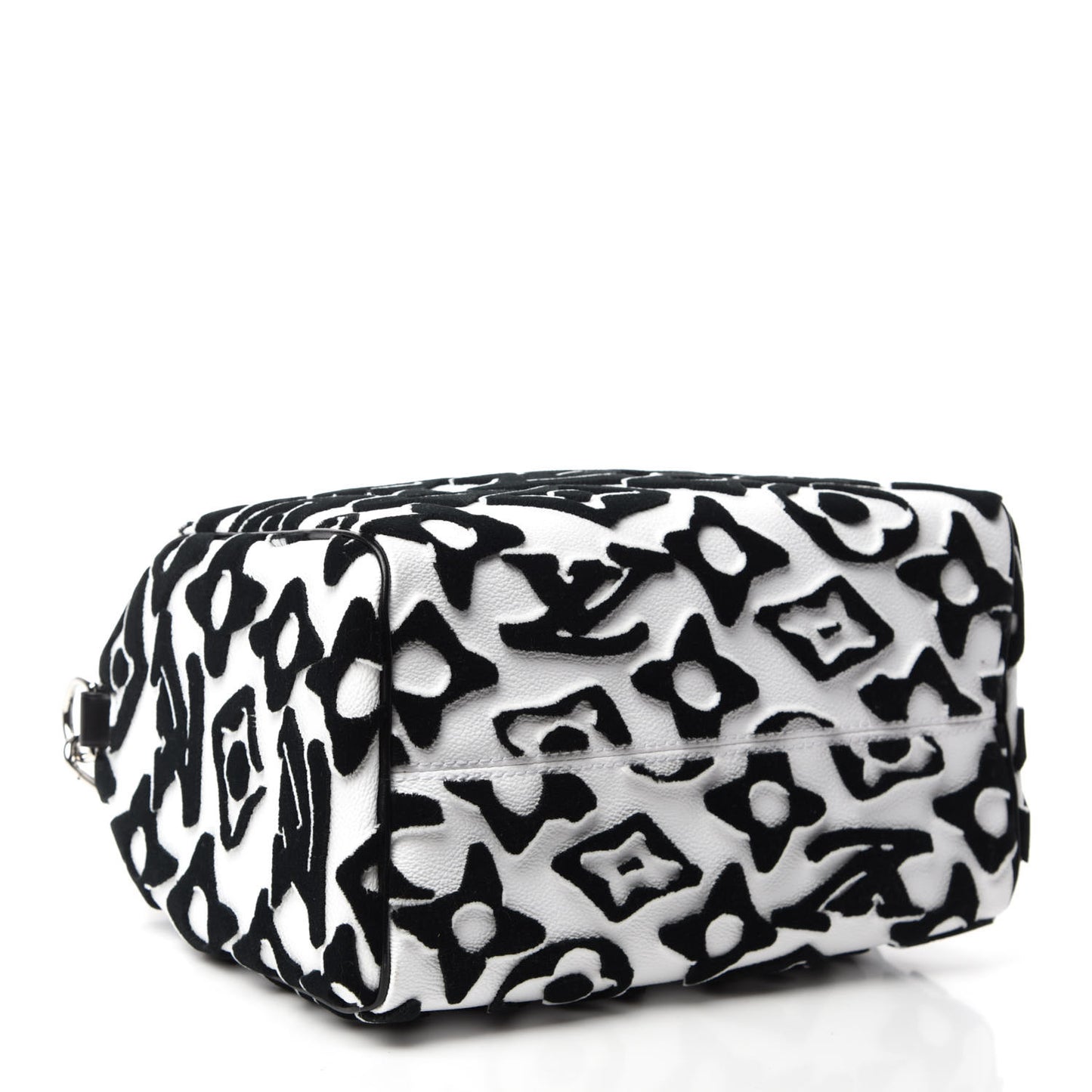 X UF Tufted Monogram Speedy Bandouliere 25 White Black