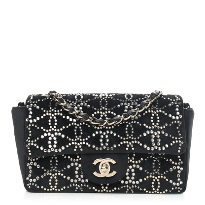 Chanel Velvet Crystal Mini Rectangular Flap Black 1 of 4