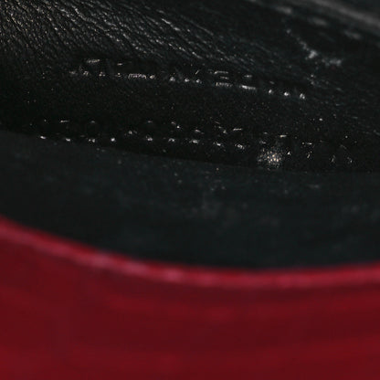 Saint Laurent Calfskin Crocodile Embossed Mini Classic Monogram Cassandra Top Handle Red 8 of 14