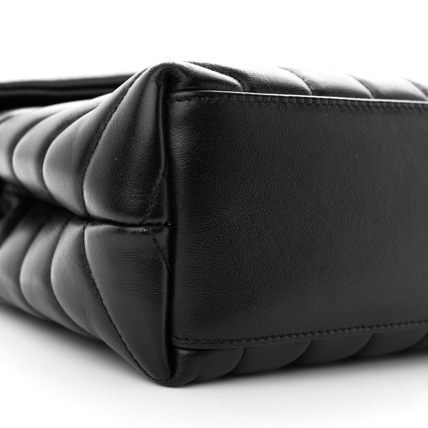 Saint Laurent Calfskin Y Quilted Monogram Monochrome Small Loulou Chain Satchel Black 9 of 10
