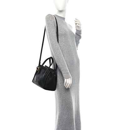 Salvatore Ferragamo Hammered Calfskin Double Handle Small Amy Tote Black 3 of 8