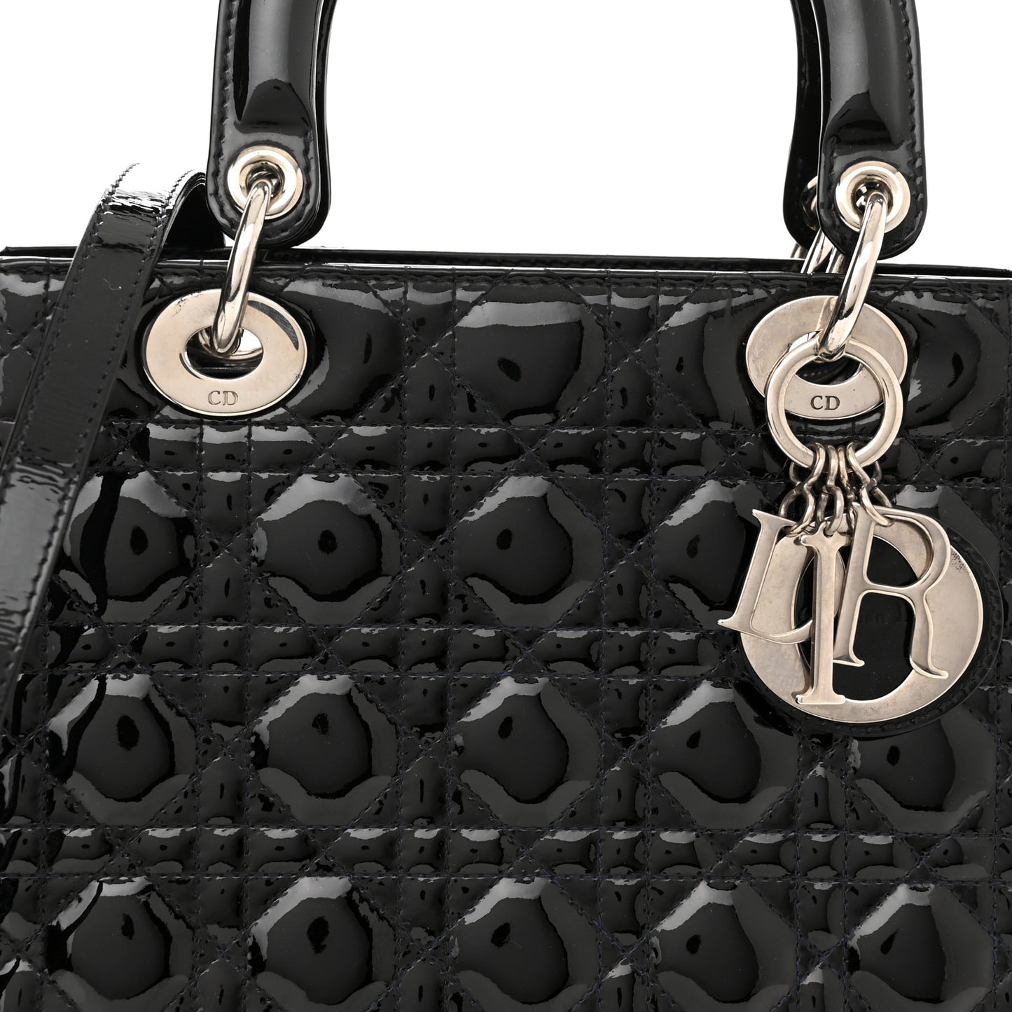 Patent Cannage Medium Lady Dior Black