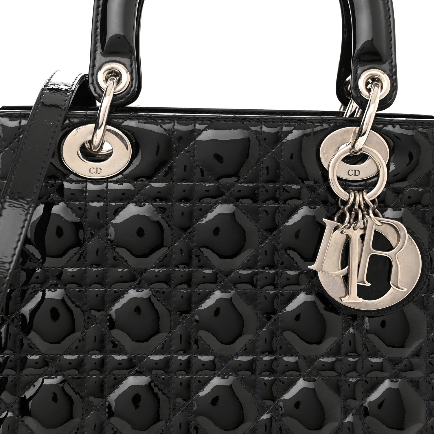 Christian Dior Patent Cannage Medium Lady Dior Black 7 of 9