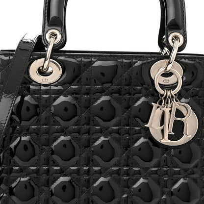 Christian Dior Patent Cannage Medium Lady Dior Black 7 of 9