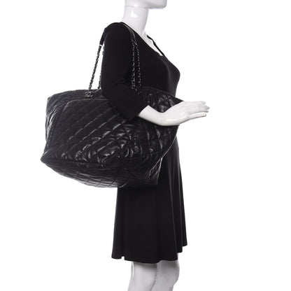 Chanel Lambskin Quilted Large Week End on Mars Tote Black 2 of 10