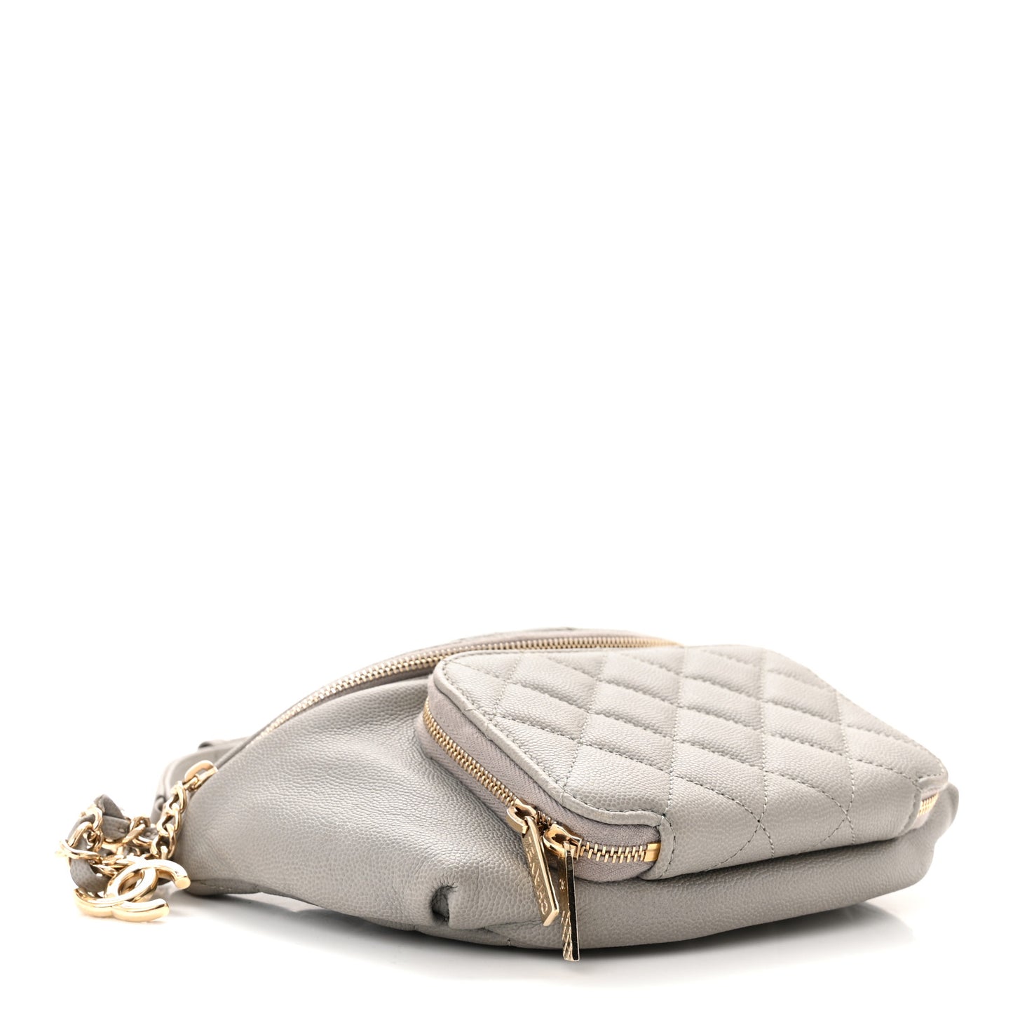 Caviar Quilted Business Affinity Waist Bag Grey