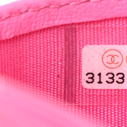 Chanel Lambskin Quilted Card Holder Neon Pink 8 of 8