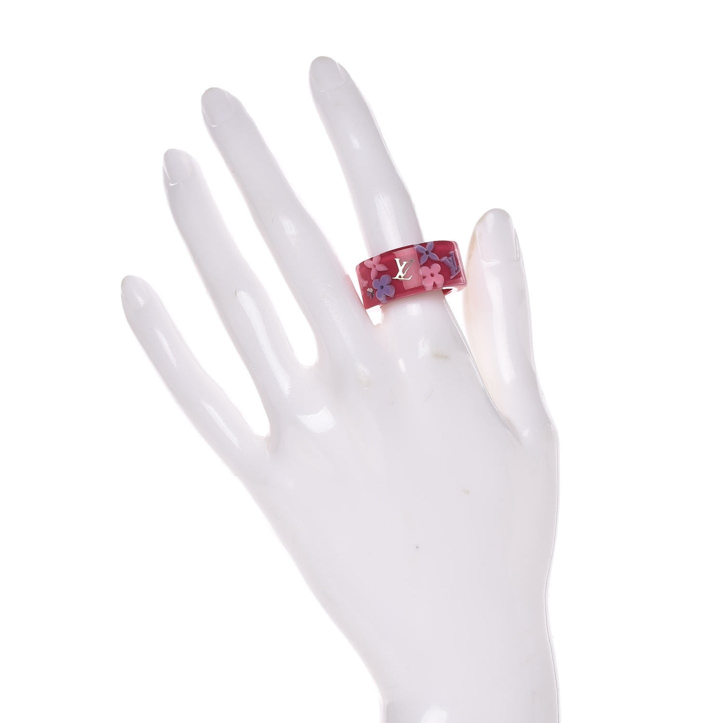 Resin Monogram Farandole Ring L Framboise