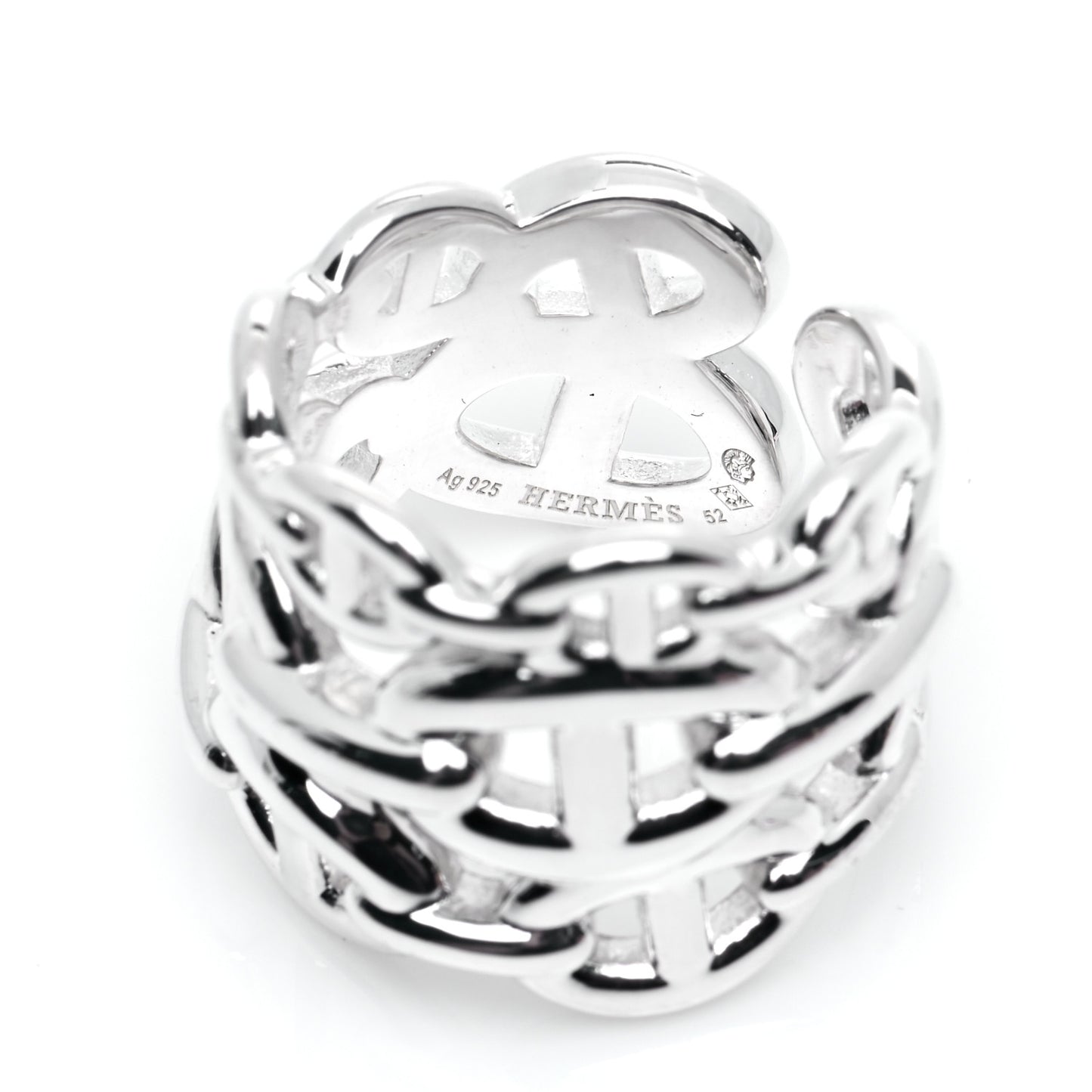 Sterling Silver GM Chaine d'Ancre Enchainee Band Ring 52 6