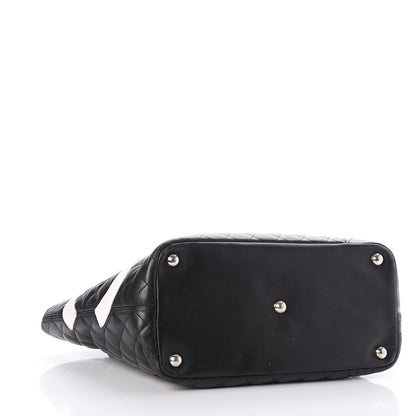 Chanel Calfskin Quilted Large Cambon Tote Black White 3 of 8