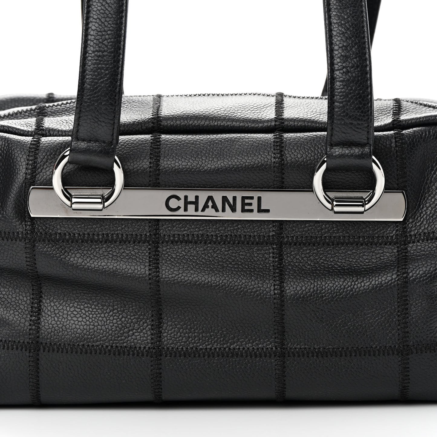 Caviar Square Stitched Bowler Black