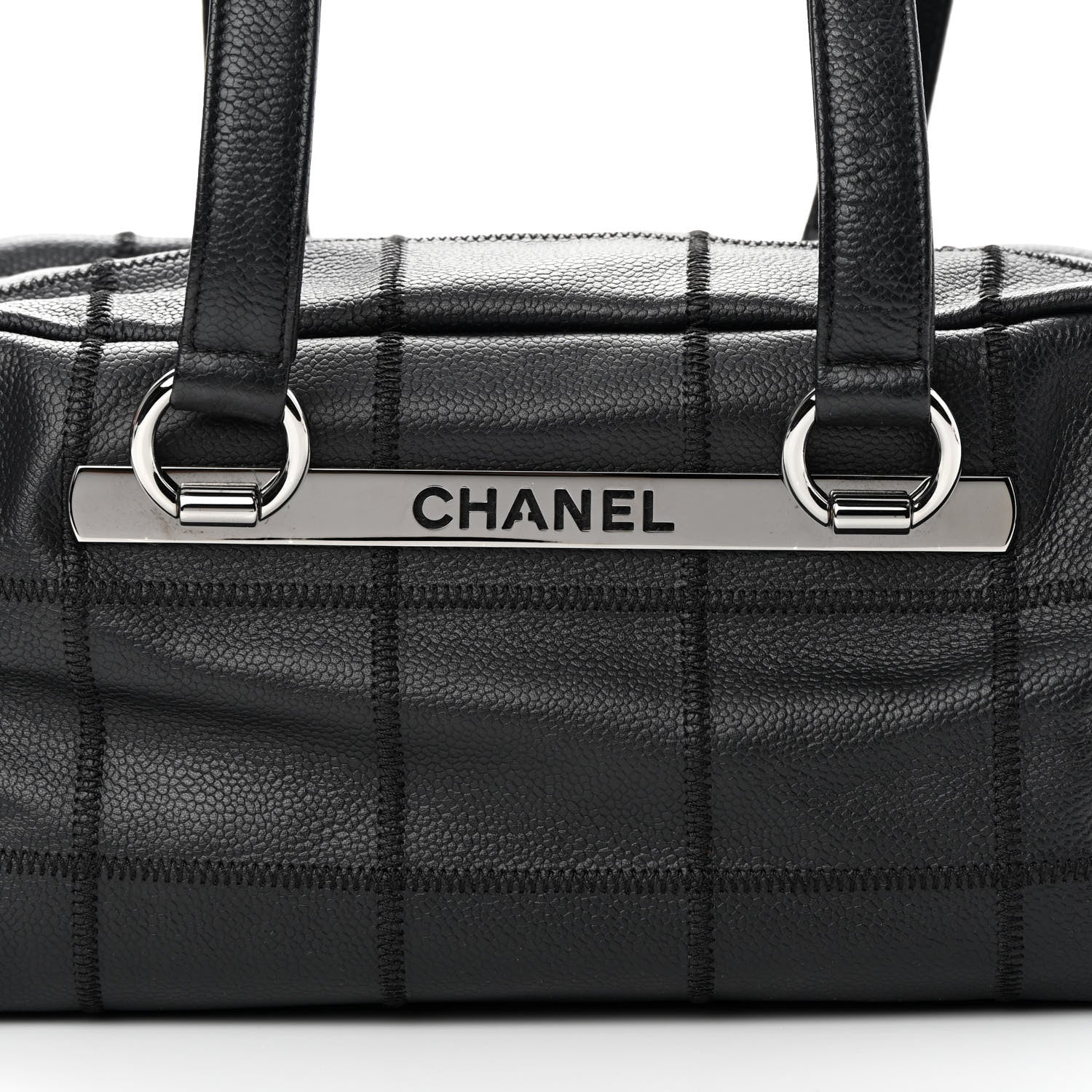 Chanel Caviar Square Stitched Bowler Black 7 of 12