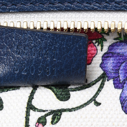 Gucci Canvas Medium Flora Tote White Multicolor Blue Agata 7 of 11