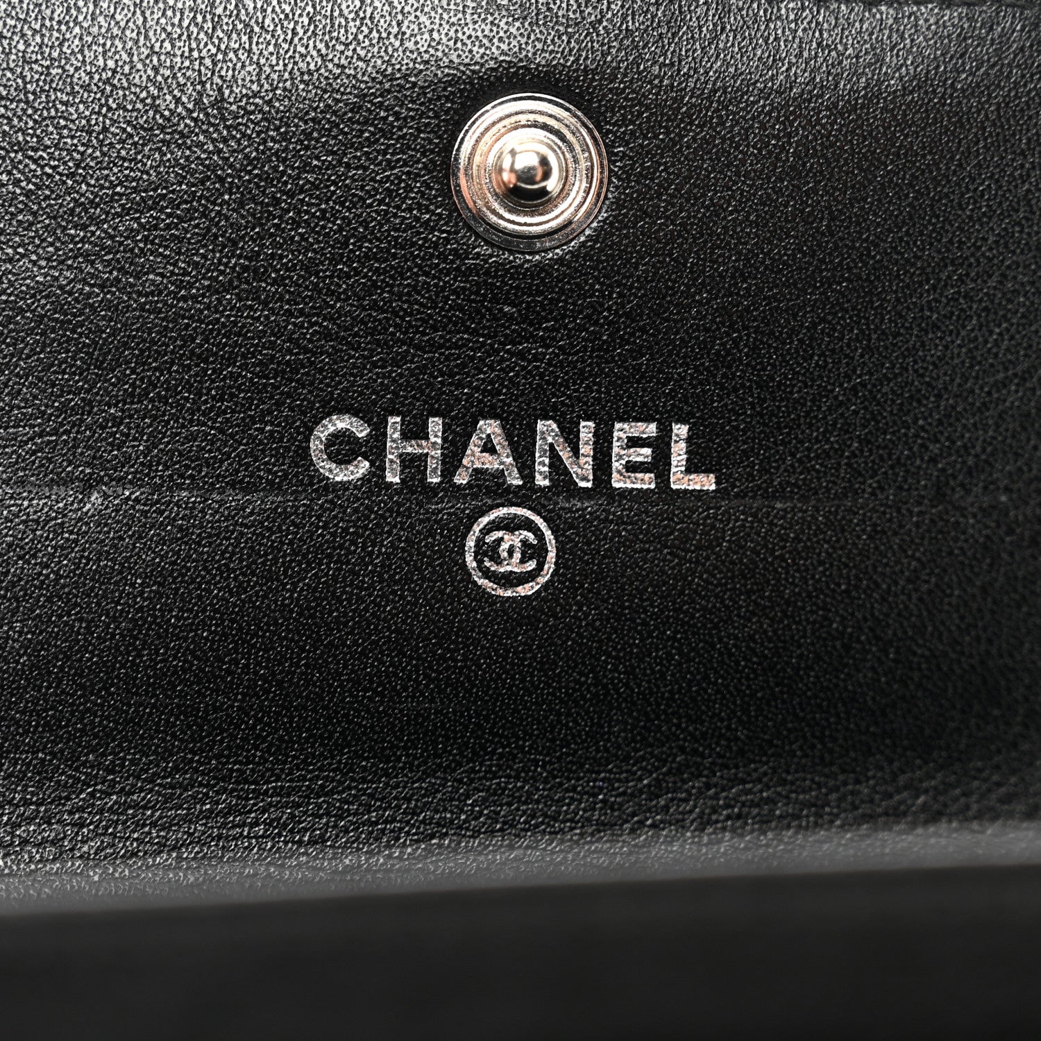 Chanel Striated Patent Quilted Card Holder Black 7 of 9