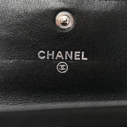 Chanel Striated Patent Quilted Card Holder Black 7 of 9