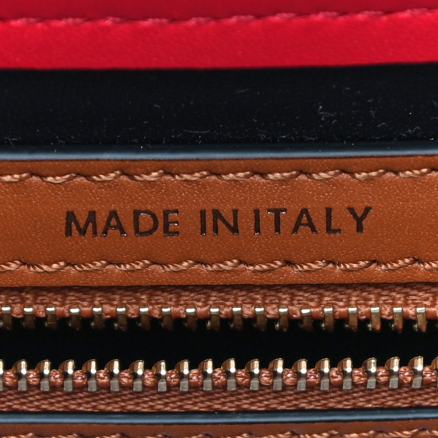 Calfskin Milano Shoulder Bag Red Brown Black